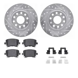 R1 Concepts WGYH1-74085 eLINE Rotor - Drilled & Slotted - Silver W/ Semi-Met Pads